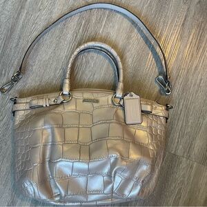 Coach Tan Shoulder Bag with Woven Texture
